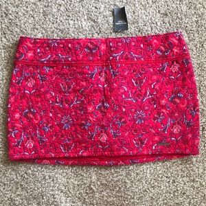 Red mini skirt